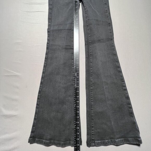 We The Free Jayde Jeans Womens 25 Gray High Rise Retro Flare Waist Double Button - Picture 13 of 15